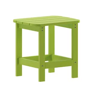 Green Rectangle Resin Outdoor Side Table