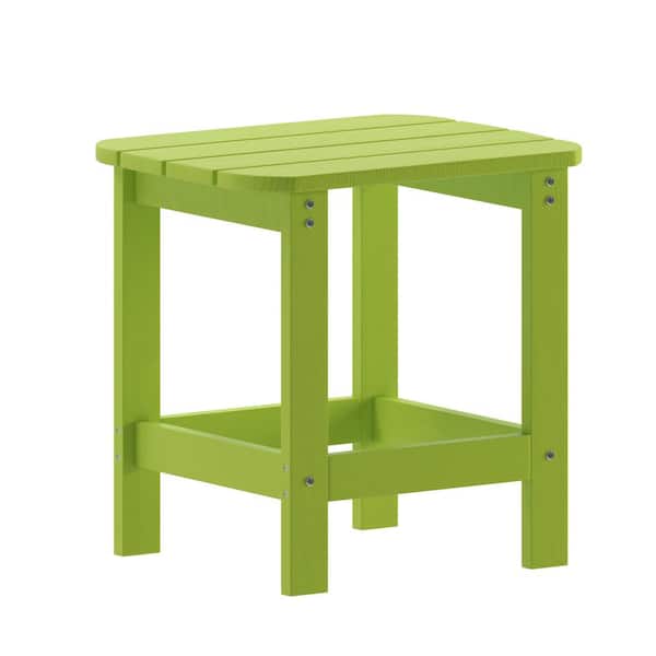 Carnegy Avenue Green Rectangle Resin Outdoor Side Table