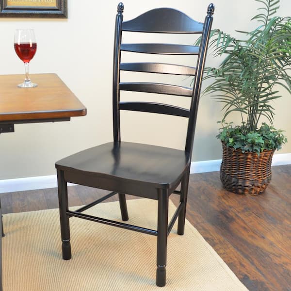 Whitman Antique Black Wood Dining Chair
