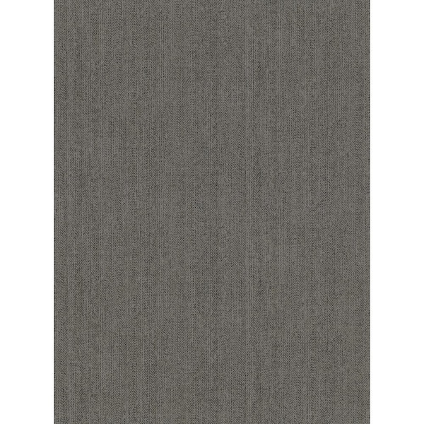 Brewster Holden Taupe Chevron Faux Linen Wallpaper Sample