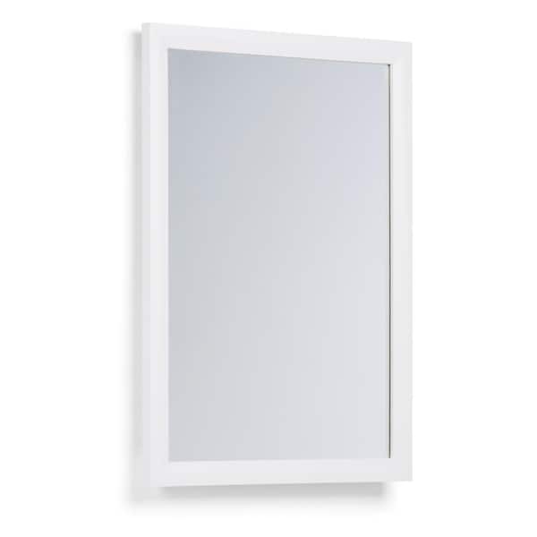 Simpli Home Urban 22 in. W x 30 in. H Framed Rectangular Bathroom Vanity Mirror in Off White