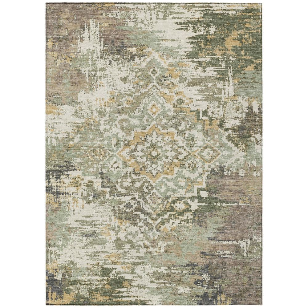 Chantille Machine Washable Indoor/Outdoor Abstract ACN2765 Sage 5 ft. x 7 ft. 6 in. Area Rug price history on PriceWatchPro