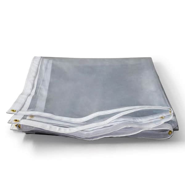 TarpsNow 6 ft. x 12 ft. Clear 20 Mil 18 oz. Heavy Duty Marine