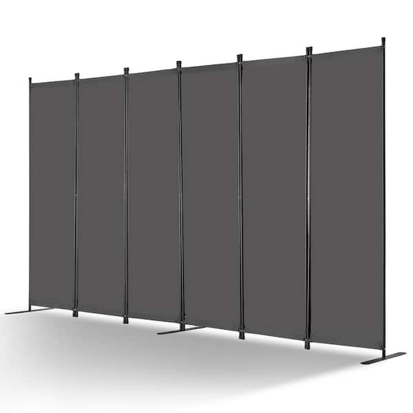 Room Divider, 6 Panel Room Divider, Iron Folding Privacy Screen and Portable Partition Divider for Room Separation, Grey