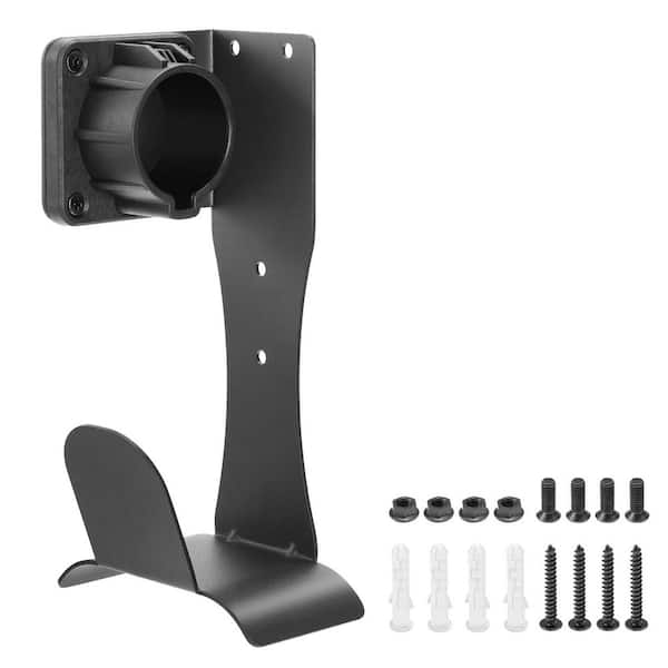 Automotive Wall-Mounted EV Charger Holder w J1772 Holster Dock, Space-Saving Cable Organizer for Electric Car Chargers