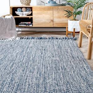 Courtney Braided Blue 8 ft. 6 in. x 11 ft. 6 in. Indoor/Outdoor Patio Area Rug