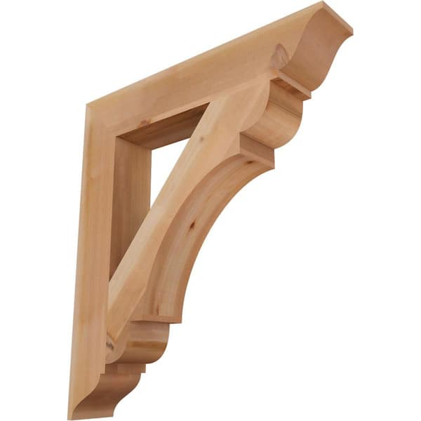 Ekena Millwork 5.5 in. x 38 in. x 34 in. Western Red Cedar Olympic Traditional Smooth Bracket