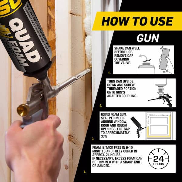 QUAD Window and Door 16 fl. oz. Tan Insulation Foam