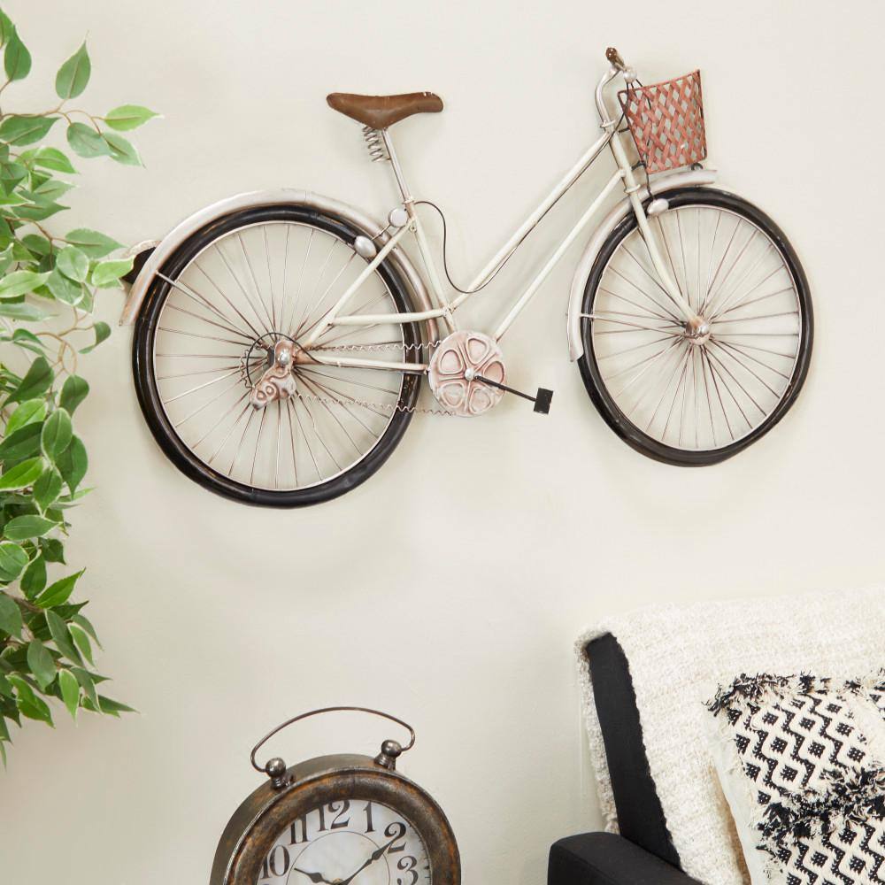 Vintage Multi-Colored Metal Bicycle Wall Sculpture