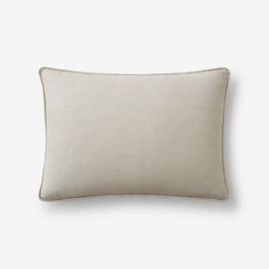 Linen Oatmeal Solid Machine Washable 16 in. x 24 in. Boudoir Cover