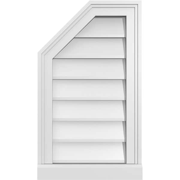 Ekena Millwork 14 in. x 24 in. Octagonal Surface Mount PVC Gable Vent: Decorative with Brickmould Sill Frame