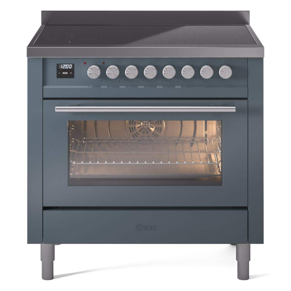 Professional Plus II 36 in. 6 Zone Freestanding Induction Range in Blue Grey -  ILVE, UPI366WMPBG