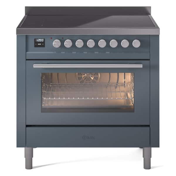 Professional Plus II 36 in. 6 Zone Freestanding Induction Range in Blue Grey