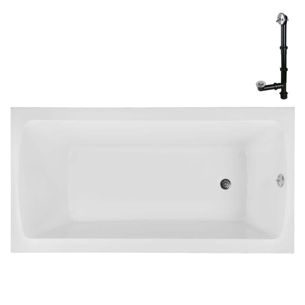 N-4360-751-CH 66 in. x 34 in. Rectangular Acrylic Soaking Drop-In Bathtub, with Reversible Drain in Polished Chrome price history on PriceWatchPro