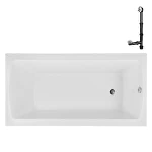 N-4360-751-CH 66 in. x 34 in. Rectangular Acrylic Soaking Drop-In Bathtub, with Reversible Drain in Polished Chrome