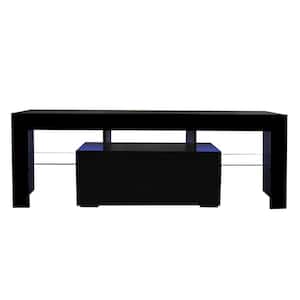 51 in. Black TV Stand Fits TV's up to 55 in. with LED RGB Lights