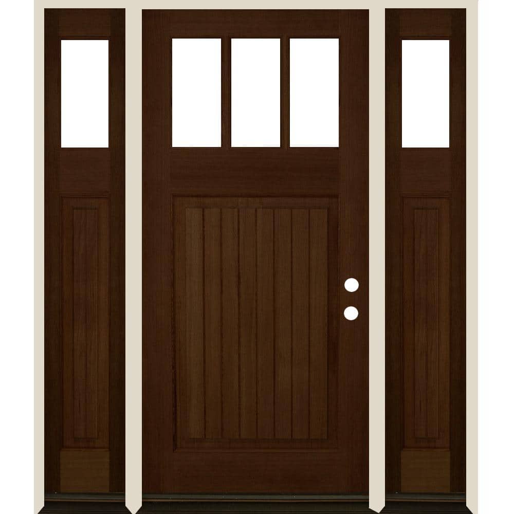Santa Fe Knotty Alder 6 Lite Entry Door with Sidelites