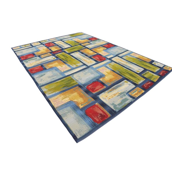 Outdoor Cubed Multi 8' 0 x 11' 4 Area Rug