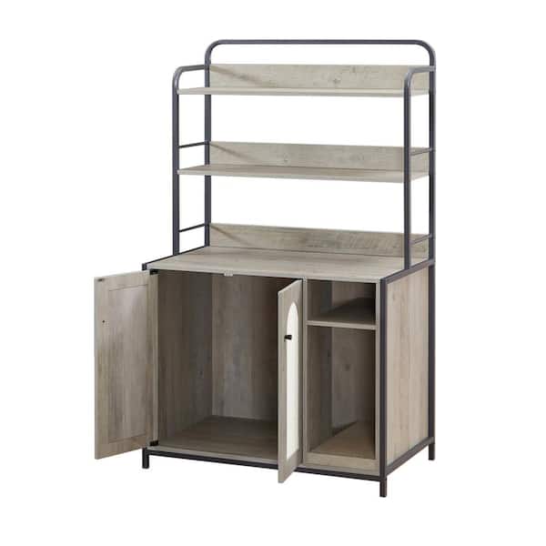 Foobrues Large Hidden Cat Litter Box Enclosure Furniture with Shelf Wood Sturdy Cat Washroom Storage with Scratch Pad
