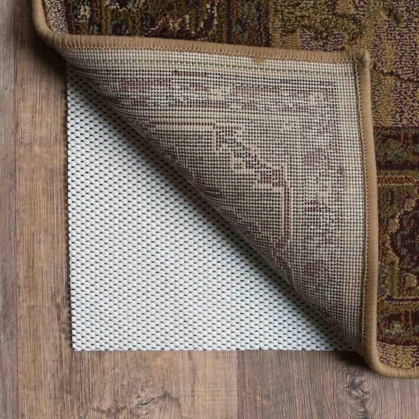 Textured 8 ft. Round Unthemed Woven Solid Color Plastic;Vinyl Round Non Slip Area Rug Pad