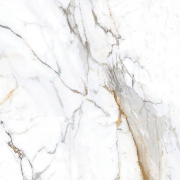 Take Home Sample-Calle Principal 4 in. x 4 in. Polished Porcelain Marble Look Floor and Wall Tile