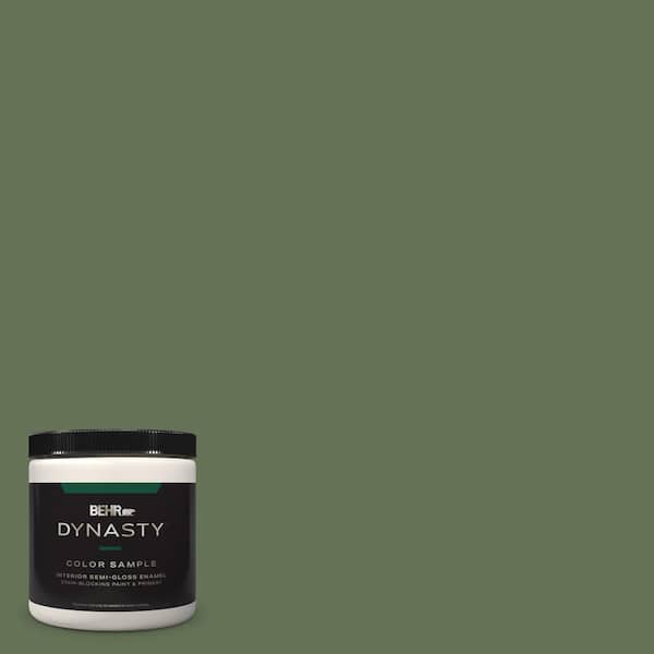 BEHR DYNASTY 8 oz. #PMD-46 French Tarragon Semi-Gloss Enamel Stain-Blocking Interior/Exterior Paint and Primer Sample