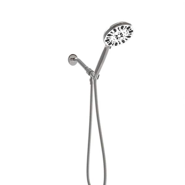 Miscool Accent 7-Spray Patterns 4.7 in. Single Wall Mount Handheld Shower Head Set Adjustable Shower Faucet in Chrome