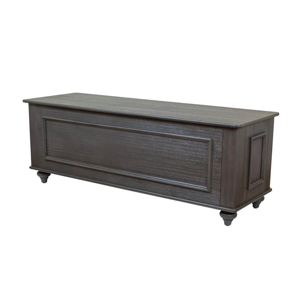 Mountain Gray Wood Veneer Hope Chest Bench with Gun Concealment