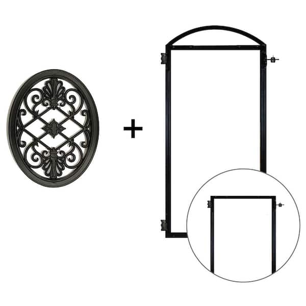 EZ Install 6-Standard Fence Board Arched Pro Gate Frame with One 13 in. x 17 in. Oval Gate Insert