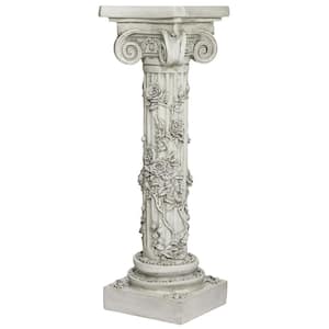 The Rose Garland 34 in. H White Polyresin Sculptural Pedestal