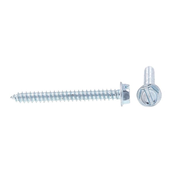 50 #8x1-1/2 Hex Washer Head Slotted Tapping Screws Stainless Steel 