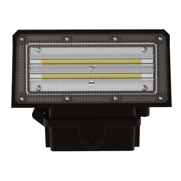 80-Watt Equivalent Integrated Dimmable LED Bronze Outdoor Wall Pack Light Full Cutoff 3000K/4000K/5000K