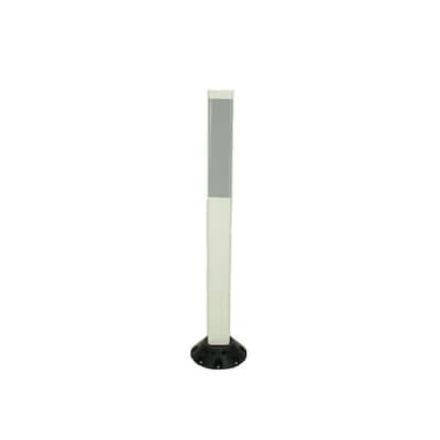 36 in. Repo Post Workzone White Delineator Post with Base and 3 in. x 12 in. High-Intensity Strip