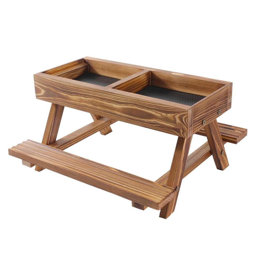 Handmade Wooden Chicken Feeder No Waste Kit with Picnic Table and 2 Water Feeders for Chicken Coop Supplies price history on PriceWatchPro