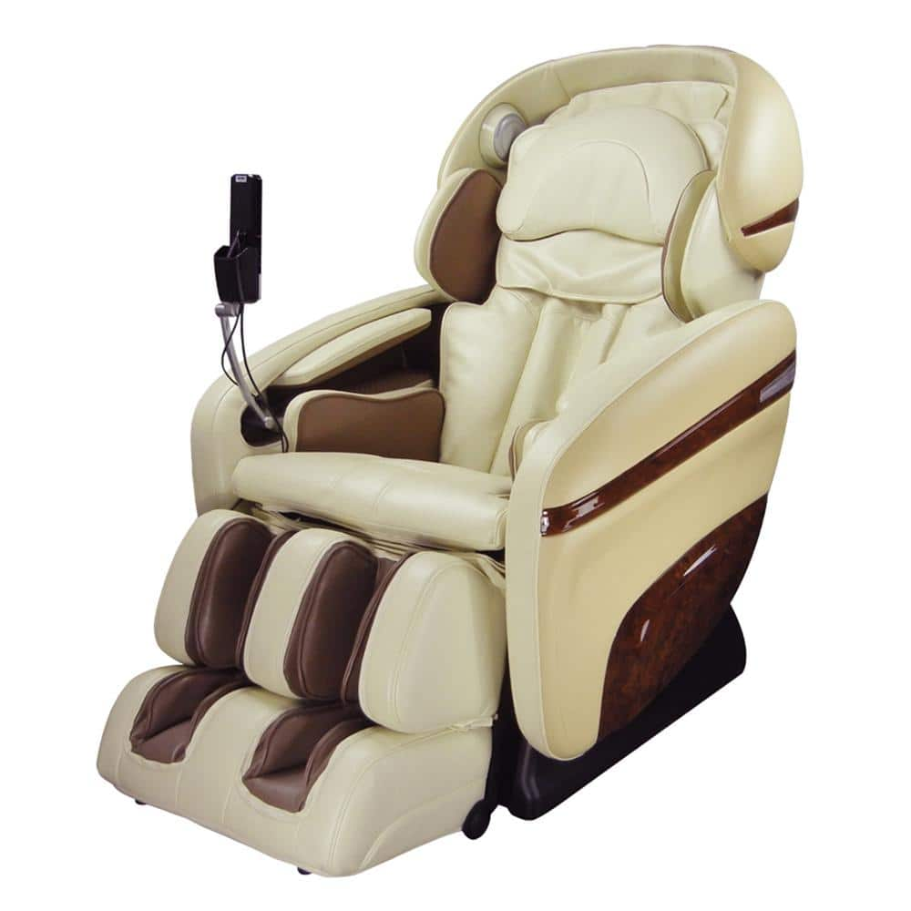 Titan Pro Dreamer Series Cream Faux Leather Reclining Massage Chair