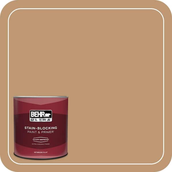 BEHR ULTRA 1 qt. #270F-5 Wilmington Tan Extra Durable Flat Interior Paint & Primer