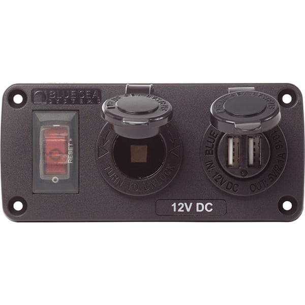 Have a question about Blue Sea Systems Water-Resistant USB Accessory Panel,  With 12V Socket, 2.1A Dual USB Charger? - Pg 1 - The Home Depot