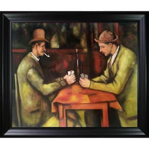 Card Players with Pipes by Paul Cezanne Black Matte Framed People Oil Painting Art Print 25 in. x 29 in.