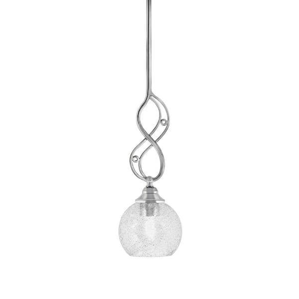 Unbranded Revell 100-Watt 1-Light Chrome Stem Mini Pendant Light with 5 in. Smoke Bubble Glass Shade and Light Bulb Not Included