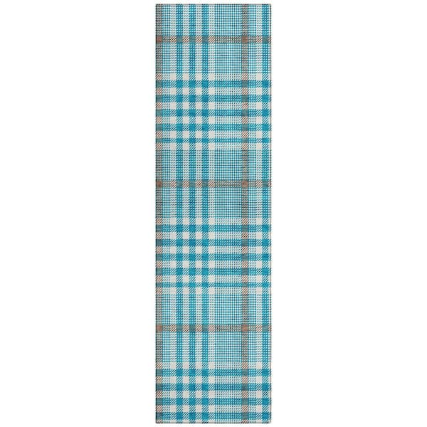 Addison Rugs Chantille Machine Washable Indoor/Outdoor Abstract ACN1054 Teal 2 ft. 3 in. x 7 ft. 6 in. Area Rug