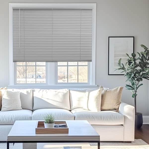 Chicology Gray Cordless Room Darkening Vinyl Mini Blind with 1 in. Slats 84 in. W x 72 in. L