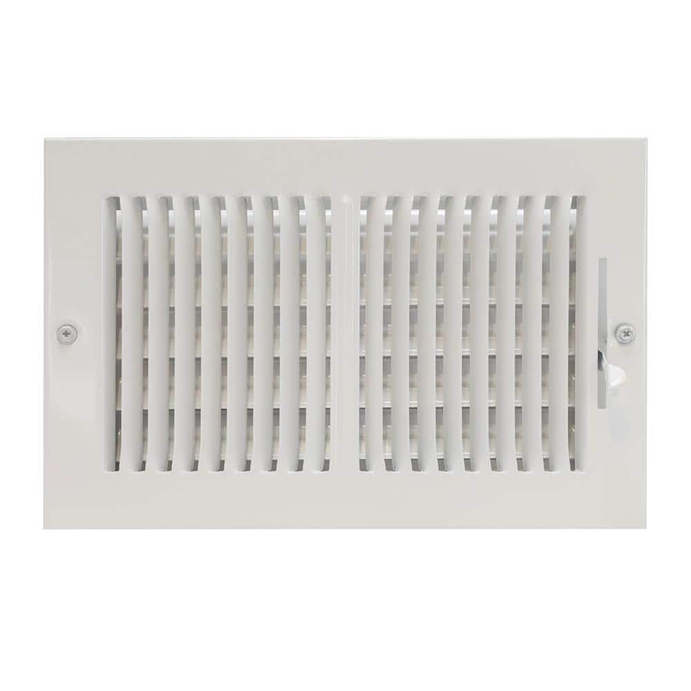 White Steel Wall/Ceiling Air Vent Register with Matte Finish