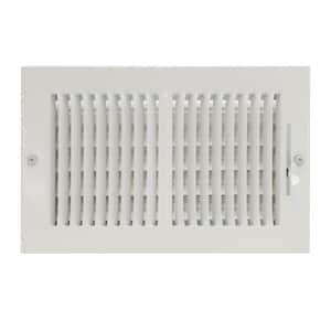 10 in. x 6 in. 2-Way Steel Wall/Ceiling Register , White