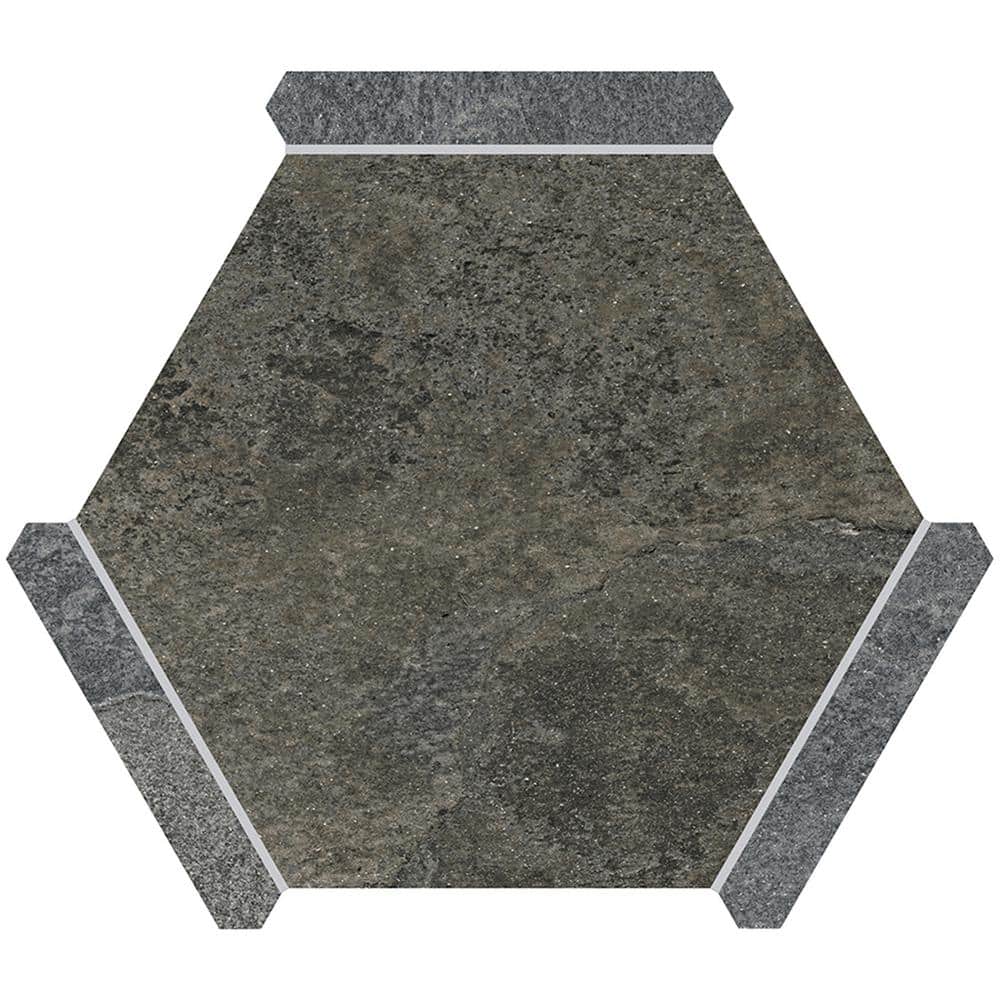 Aureole 8.66 in.x 9.84 in.Matte Burnt Umber Brown and Gray Porcelain Hexagon Wall Floor Tile (8.07 sq. ft./case) 18 Pack price history on PriceWatchPro