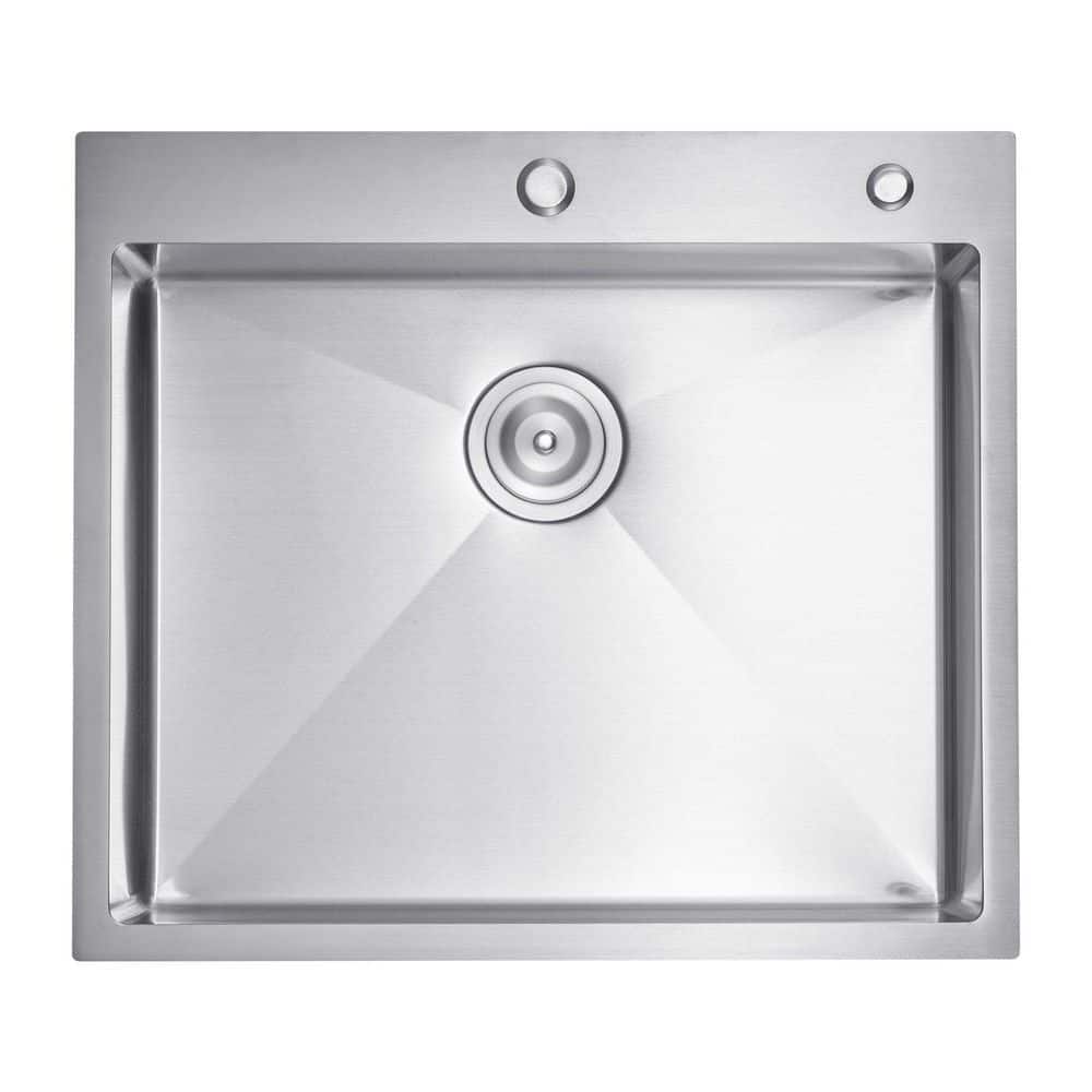 16 Gauge Brushed Chrome Stainless Steel 25 in. x 22 in. Drop-In Bar Sink with Drain price history on PriceWatchPro