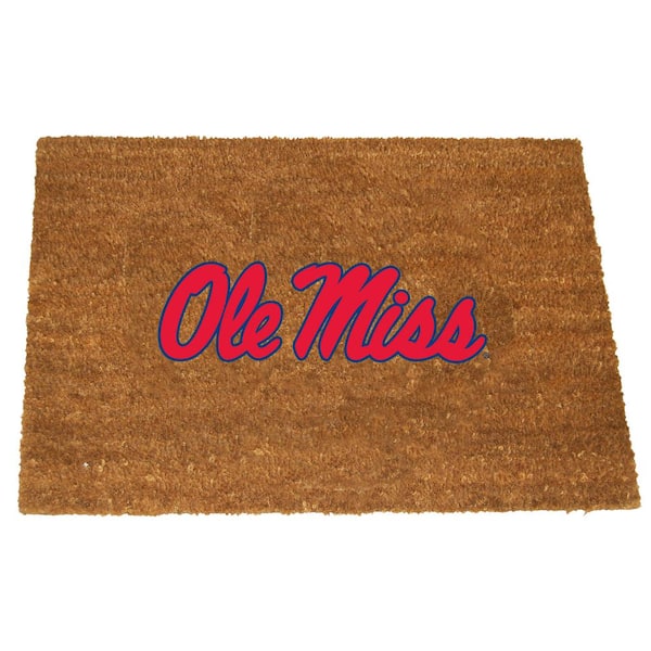 Mississippi Brown 29.5 in. x 19.5 in. Coir Fiber Colored Logo Door Mat