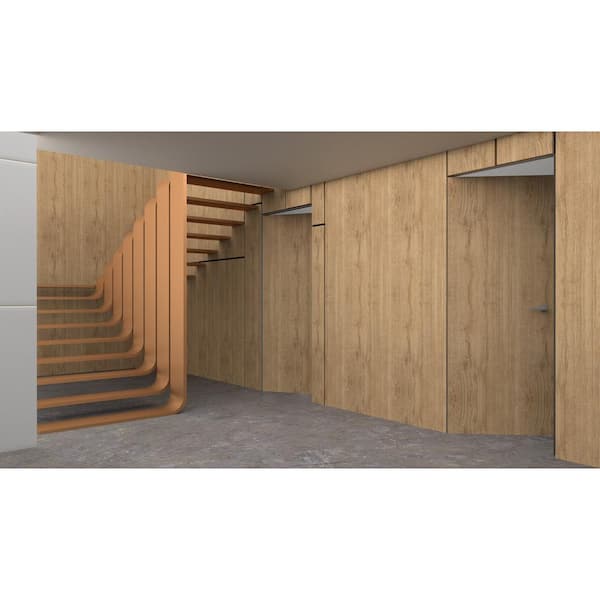 30 in. x 80 in. Unassembled Left-Hand/Inswing Solid Core Split Wood Flush Mount Hidden Door with Silver Hinge Finish