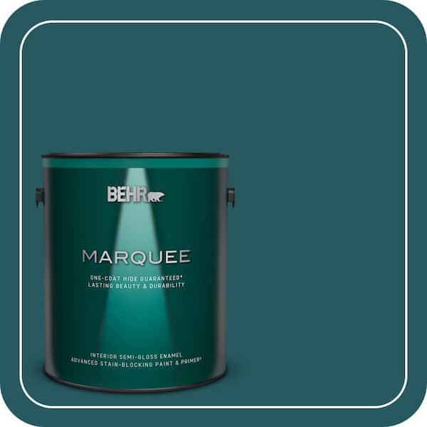 BEHR MARQUEE 1 gal. #PPF-56 Terrace Teal Semi-Gloss Enamel Interior Paint & Primer