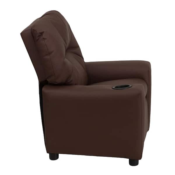 Flash Furniture Contemporary Brown, Kids Leather Recliner