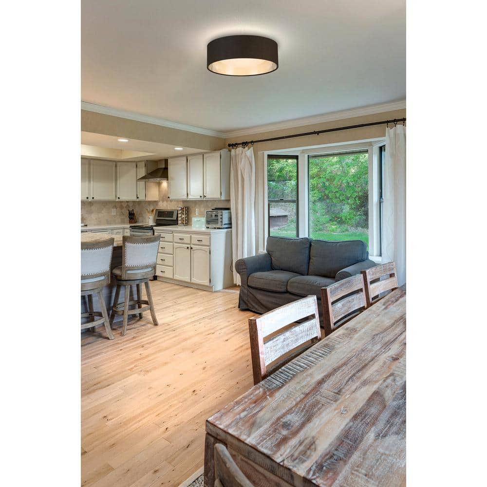Orme 12'' Black and Nickel LED Flush Mount Ceiling Light